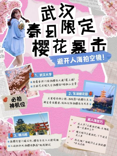 春日旅游攻略樱花小红书配图aigc