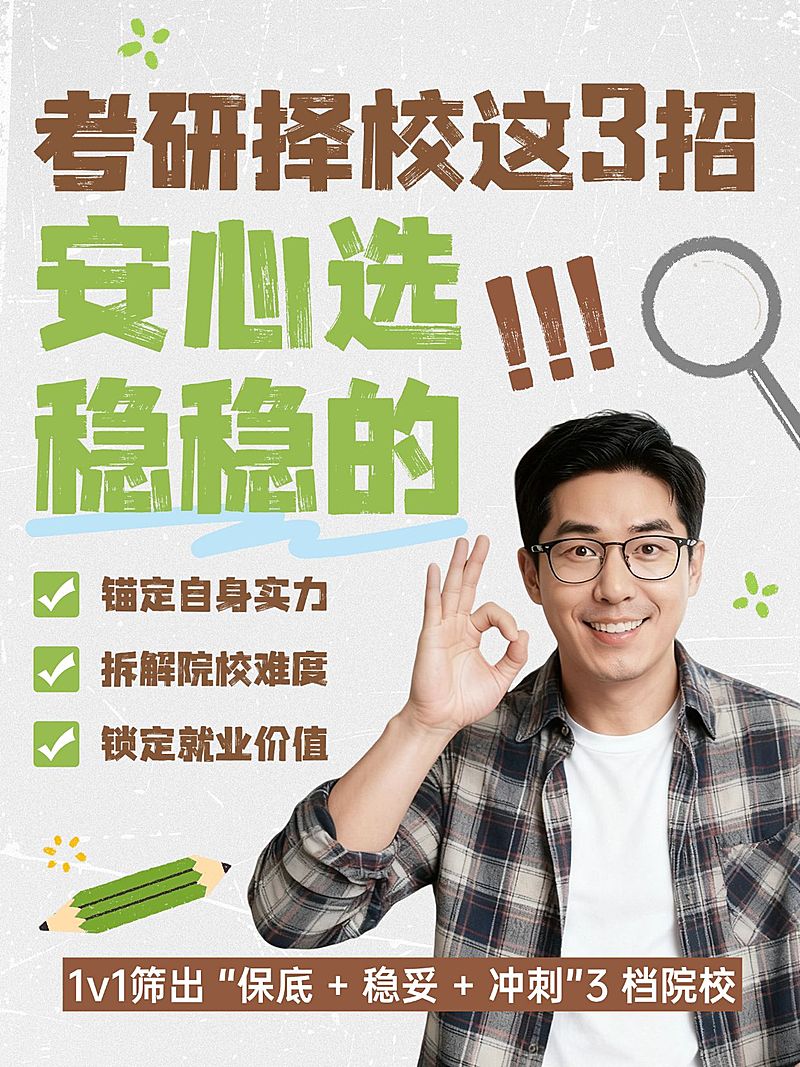 教育培训学历教育考研择校攻略人像小红书封面
