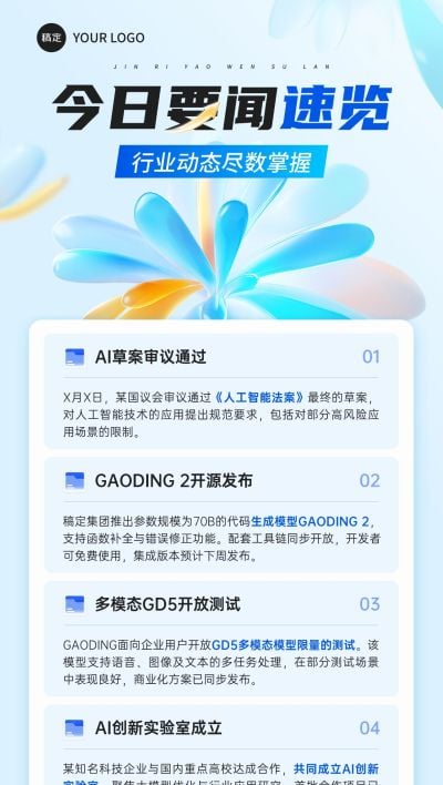 企业商务企业新闻资讯全屏竖版海报AIGC
