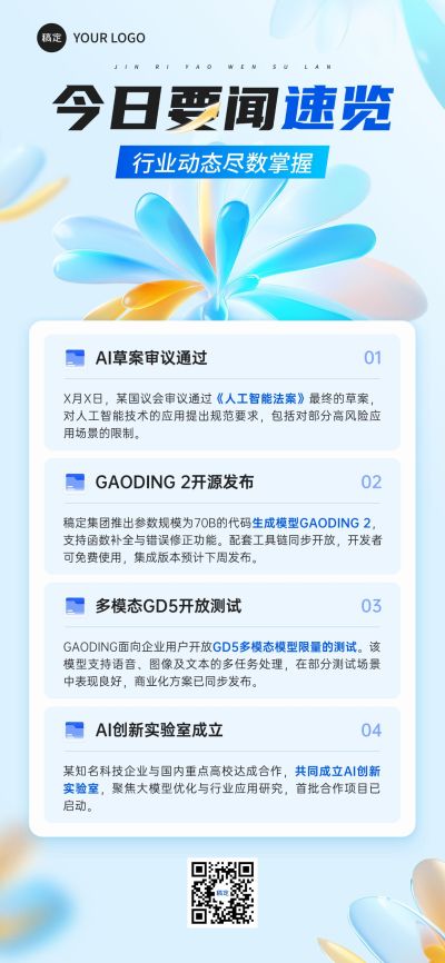 企业商务企业新闻资讯全屏竖版海报AIGC