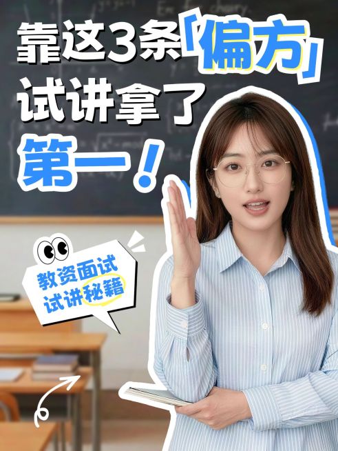 教育职业教资面试技巧人像小红书封面预览效果