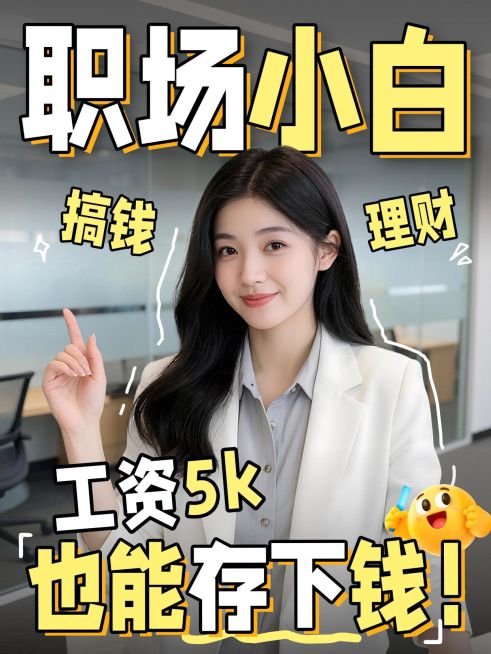 职场小白省钱小技巧分享人像小红书封面预览效果