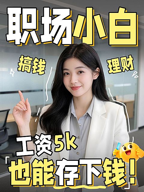 职场小白省钱小技巧分享人像小红书封面