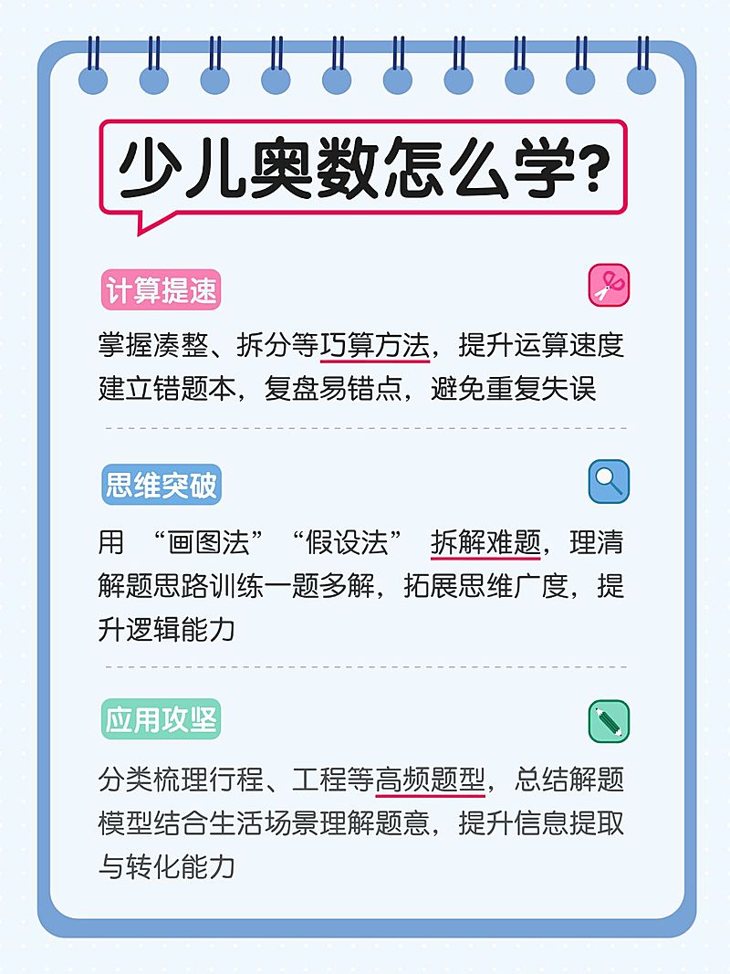 教育培训少儿奥数课程介绍小红书配图