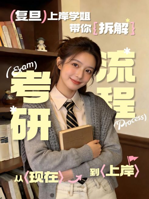 教育培训学历教育考研流程科普人像小红书封面预览效果