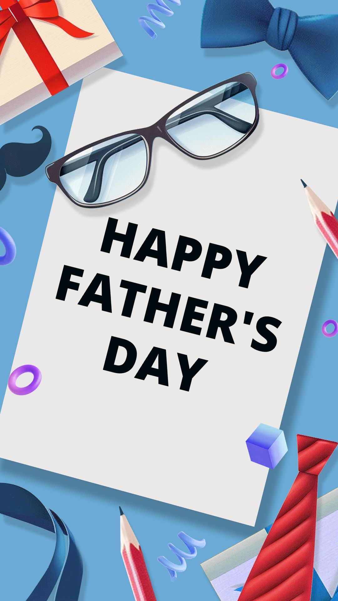 Father's Day Elegant Graphic Illustrations Greetings Instagram Story Image