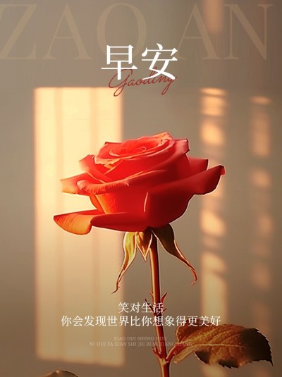 早安情感文案日签小红书封面AIGC