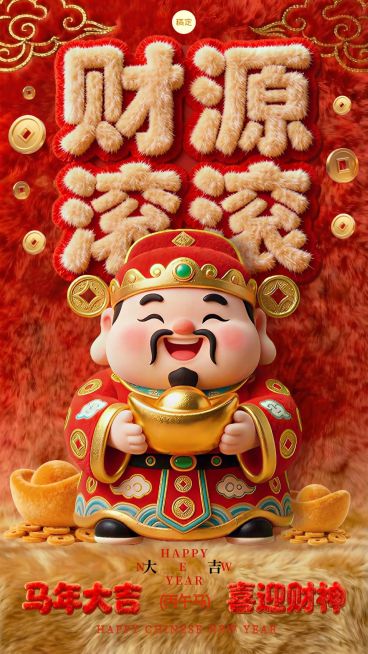 春节节日祝福通用喜庆感竖版海报预览效果