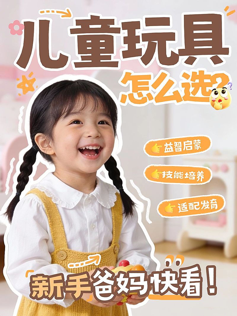 母婴亲子儿童玩具选购科普指南人像小红书封面