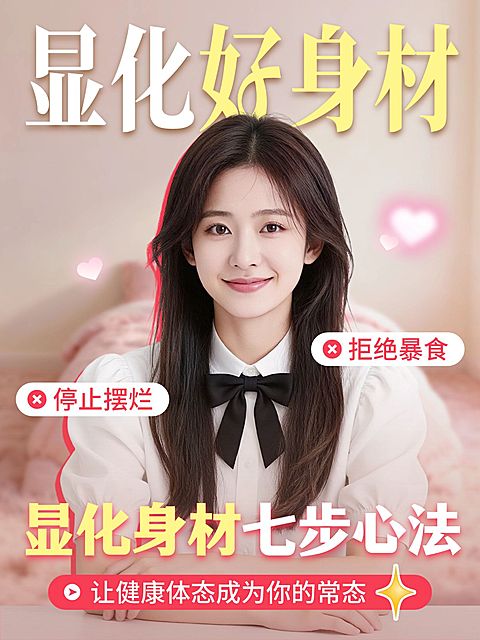 身心成长健康变美人像视频封面小红书封面