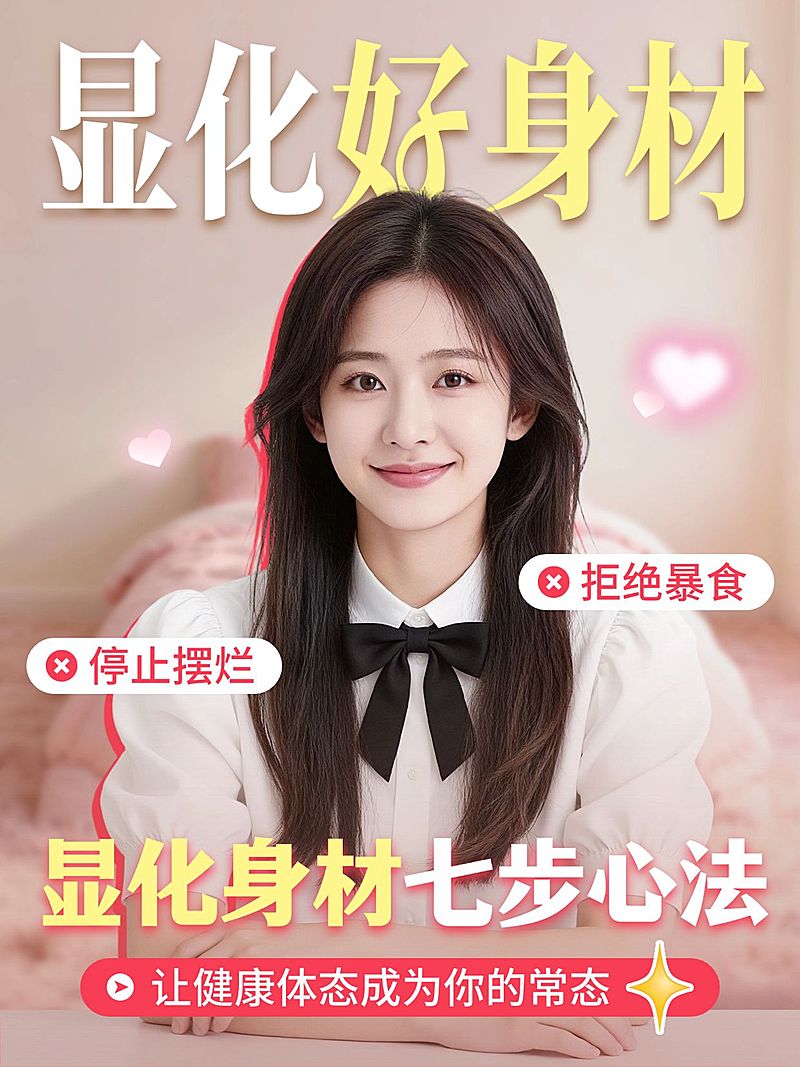 身心成长健康变美人像视频封面小红书封面