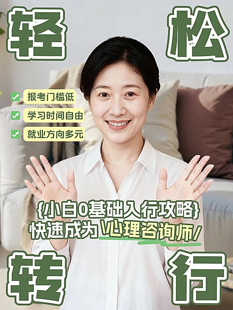 教育培训职业技能心理咨询师招生课介绍人像小红书封面