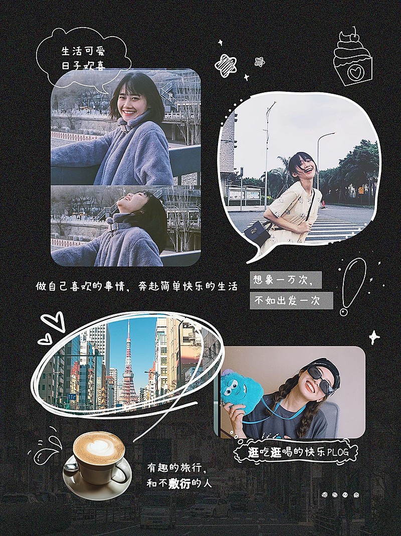 旅游攻略晒照花字小红书封面