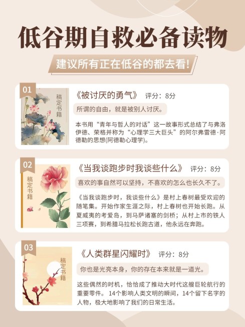 书单好物推荐小红书配图AIGC预览效果