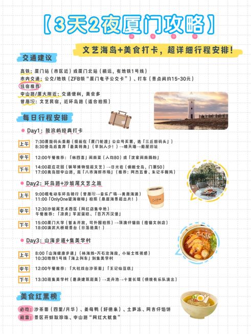 旅游攻略手帐风小红书配图aigc预览效果