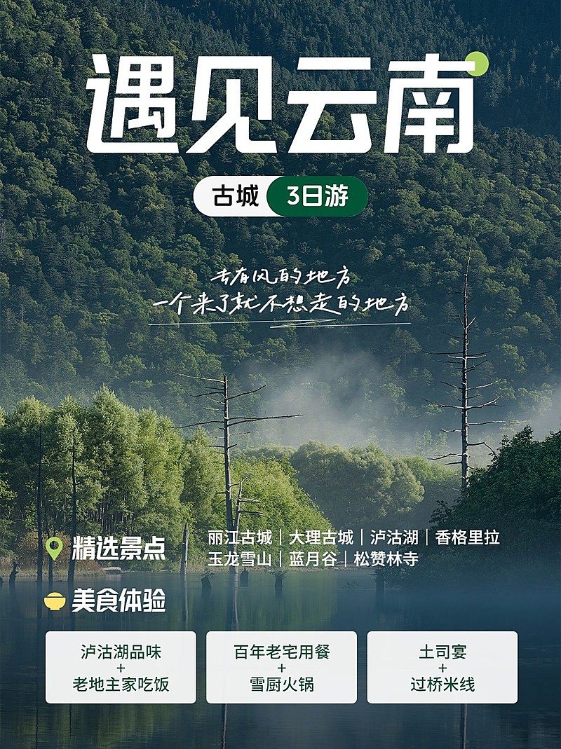 景点民宿推荐实景排版小红书封面