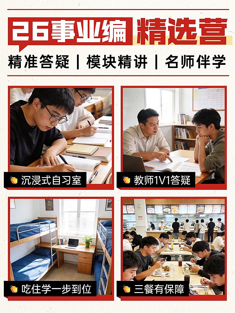 教育培训职业教育公考课程介绍拼图小红书封面