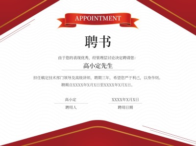 教育培训讲师聘用证书奖状横版印刷海报