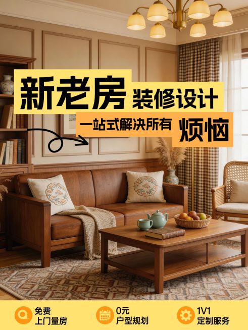 家居装修新老房装修服务介绍小红书封面预览效果