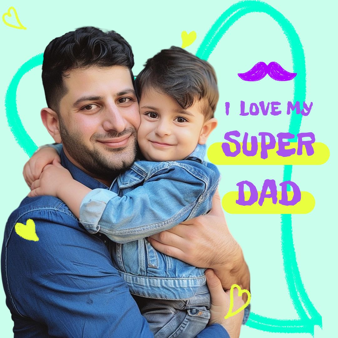 Father's Day Cute Dad and Son Photograph Instagram Post Image