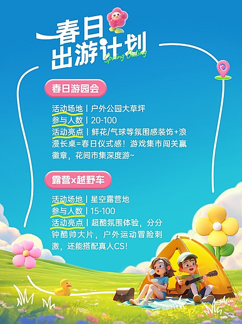 春季旅游攻略宣传小红书配图AIGC