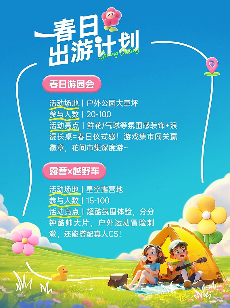 春季旅游攻略宣传小红书配图AIGC