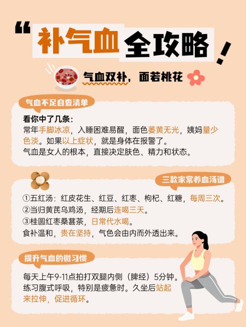日常养生补气科普指南分享小红书配图预览效果
