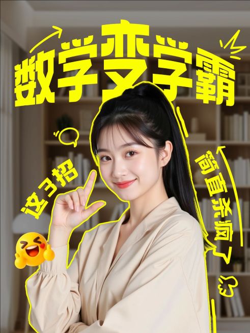 教育培训K12教育数学学习攻略分享人像小红书封面预览效果