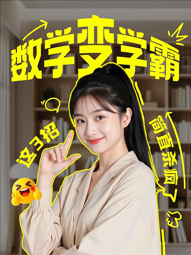 教育培训K12教育数学学习攻略分享人像小红书封面