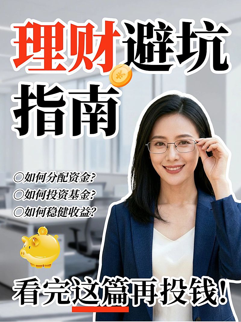知识付费理财避坑指南分享人像小红书封面