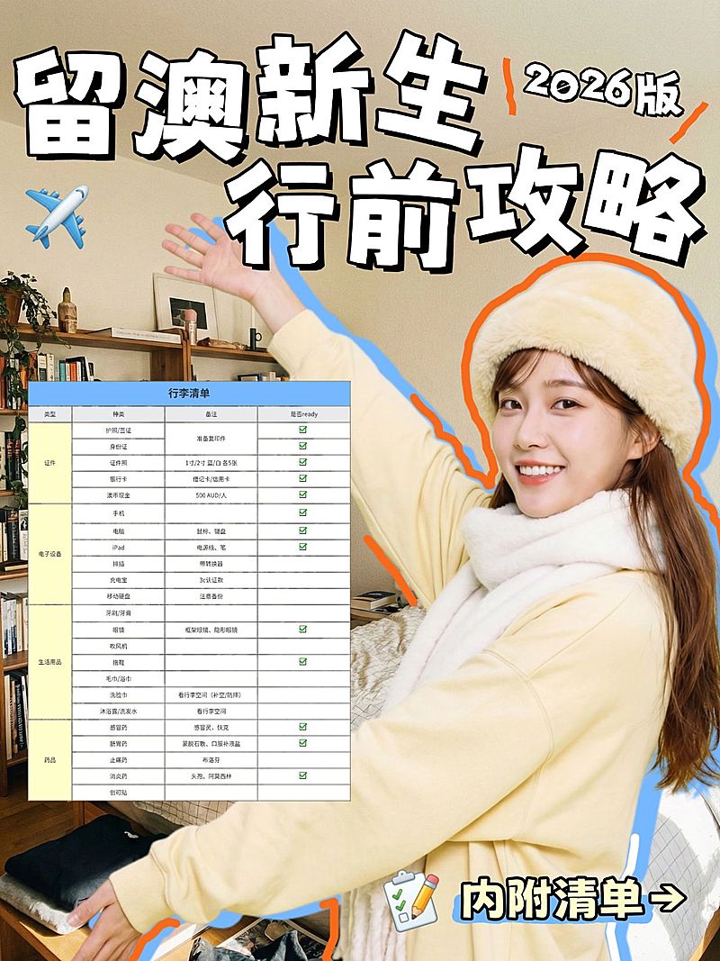 教育培训学历教育留学准备攻略人像小红书封面