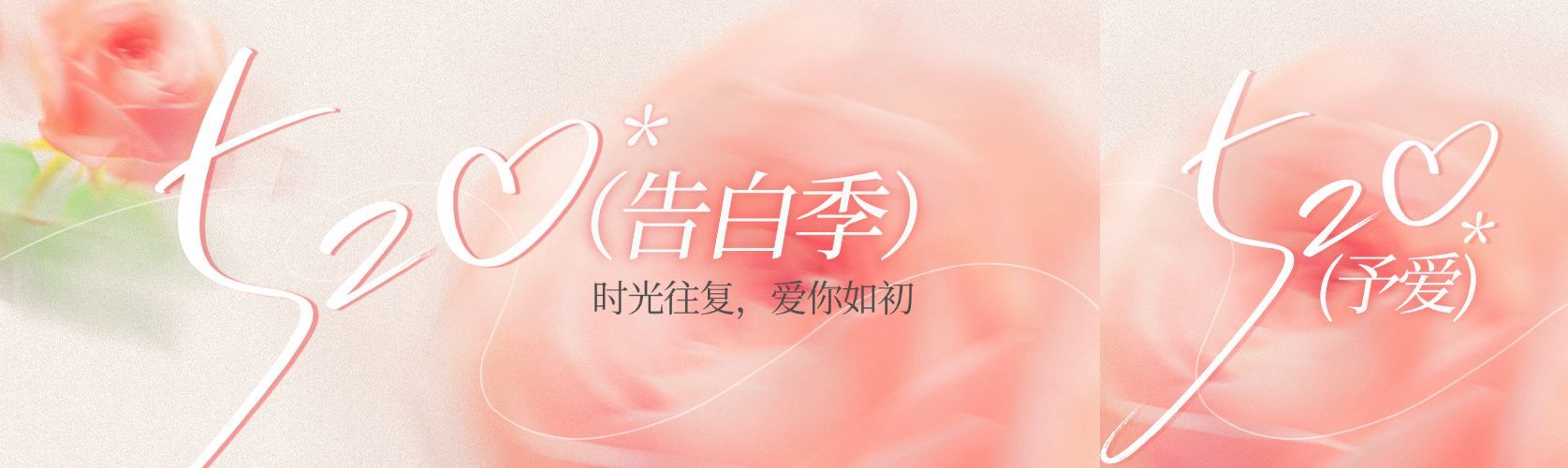 520情人节节日祝福通用浪漫感公众号双封面预览效果