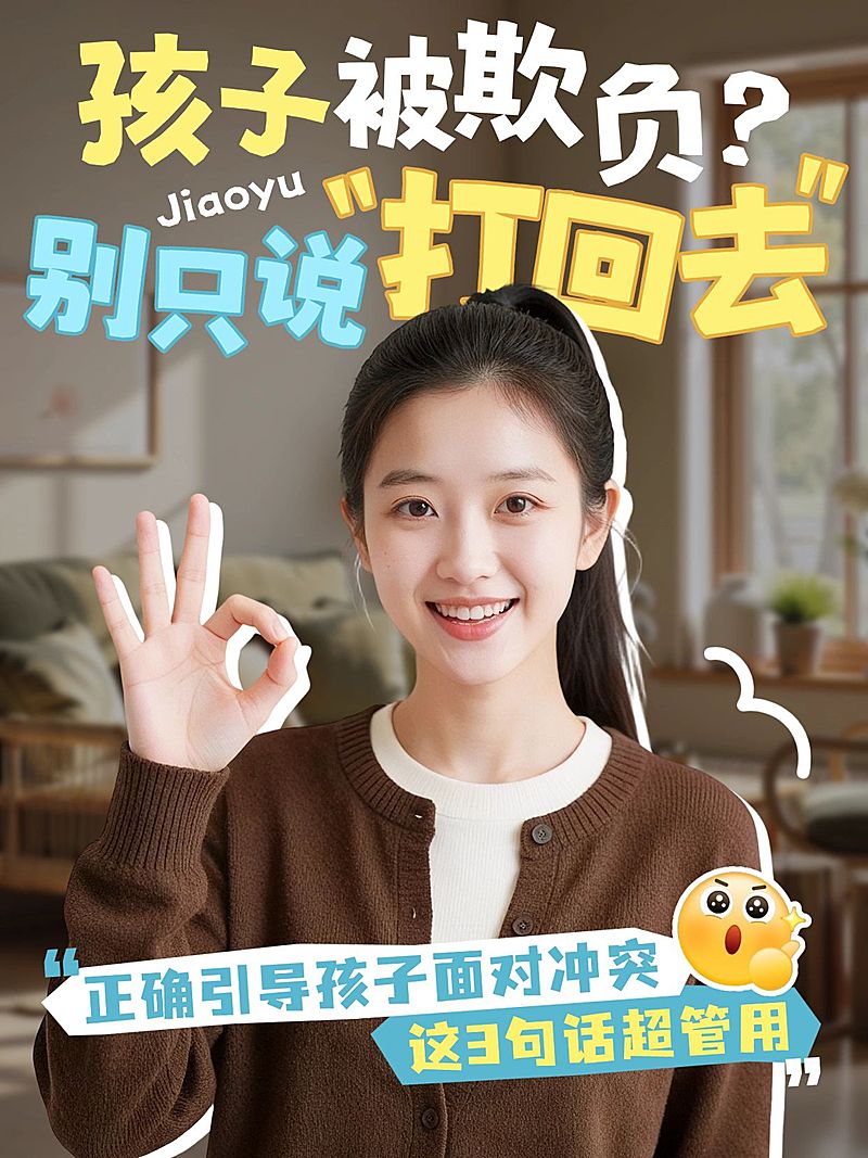 母婴亲子育儿知识科普人像小红书封面