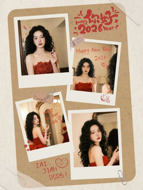 春节个人生活晒照写真喜庆感小红书封面预览效果