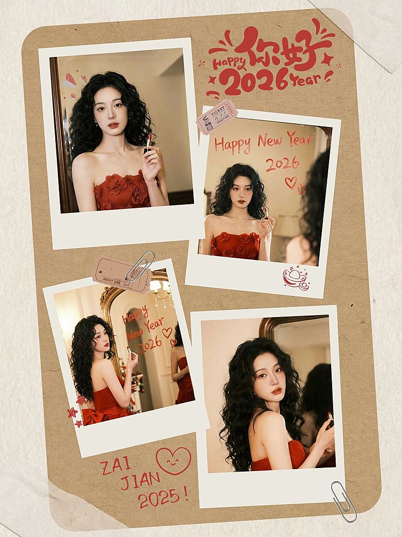 春节个人生活晒照写真喜庆感小红书封面