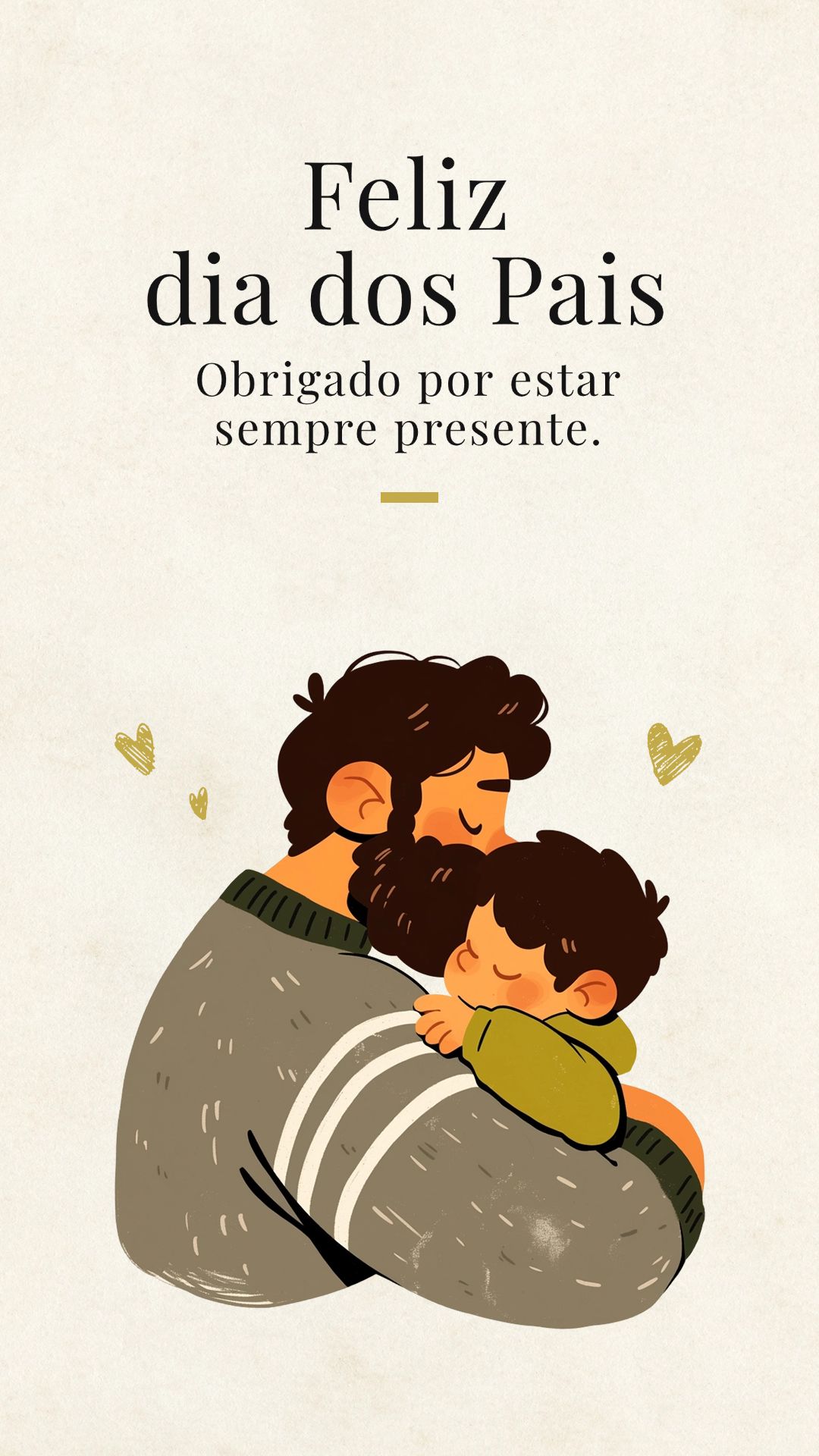 Father's Day Beige Elegant Graphic Illustrations Greetings Instagram Story Image