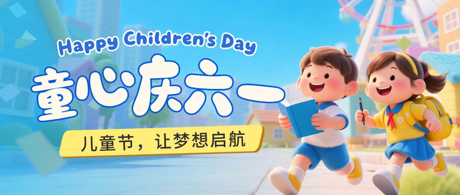 六一儿童节节日祝福教育培训可爱感公众号首图预览效果