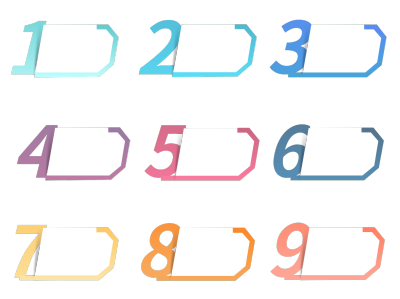 常规通用数字边框组合元素
