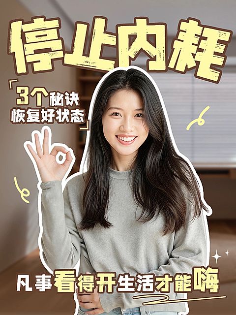 知识付费停止内耗攻略指南分享人像小红书封面