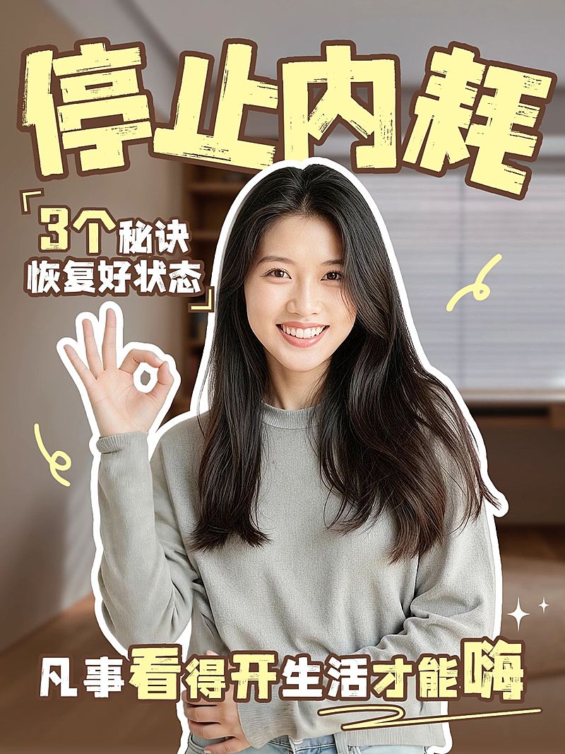 知识付费停止内耗攻略指南分享人像小红书封面