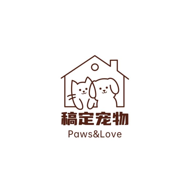 可爱感插画宠物LOGO预览效果