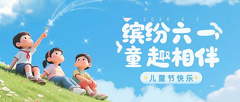 六一儿童节节日祝福通用可爱感公众号首图
