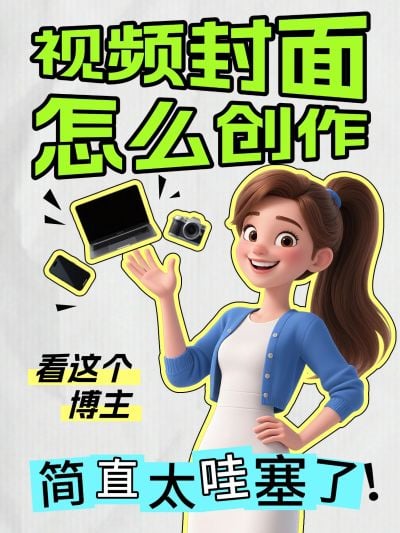 爆款吸睛大字排版自媒体视频创作小红书封面aigc
