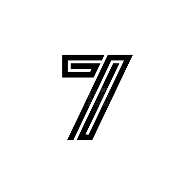 数字7,数字,迷宫游戏,线条,商务,几何形状,字母,模板,现代,品牌名称