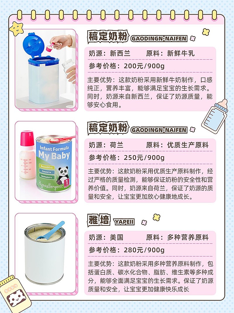 母婴亲子奶粉科普攻略小红书配图