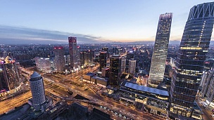 延时摄影-中国北京的未来城市景观