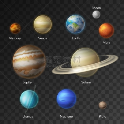 行星,星系,计算机图标,有序,平视角,比例,背景分离,天王星,地球形,三维图形