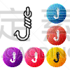 矢量,分离着色,钓具,圆形,鱼钩,黑色,白色背景,图像