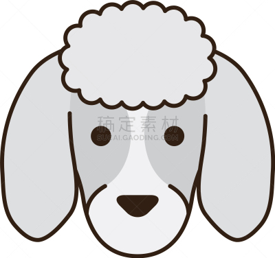 贵宾犬,可爱的,哈巴狗,动物头,宠物,纯种犬,狗,动物,矢量,充满