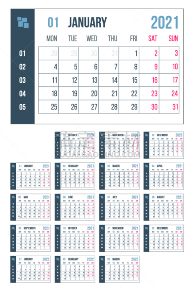 月,商务,星期,历日,日历,蓝色,书页,简单,2021,倒计时
